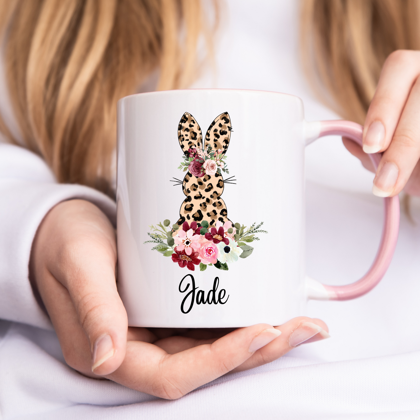 Personalised Animal Print Bunny Style Mug